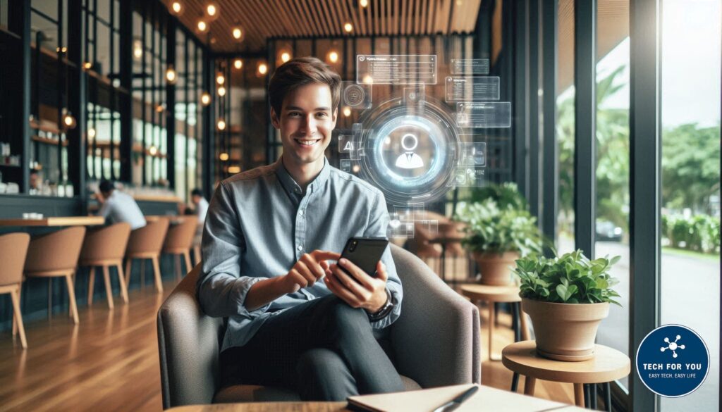 Νέος χρήστης σε καφέ χρησιμοποιεί AI Agent στο κινητό του για αυτόματη οργάνωση εργασιών - Tech For You